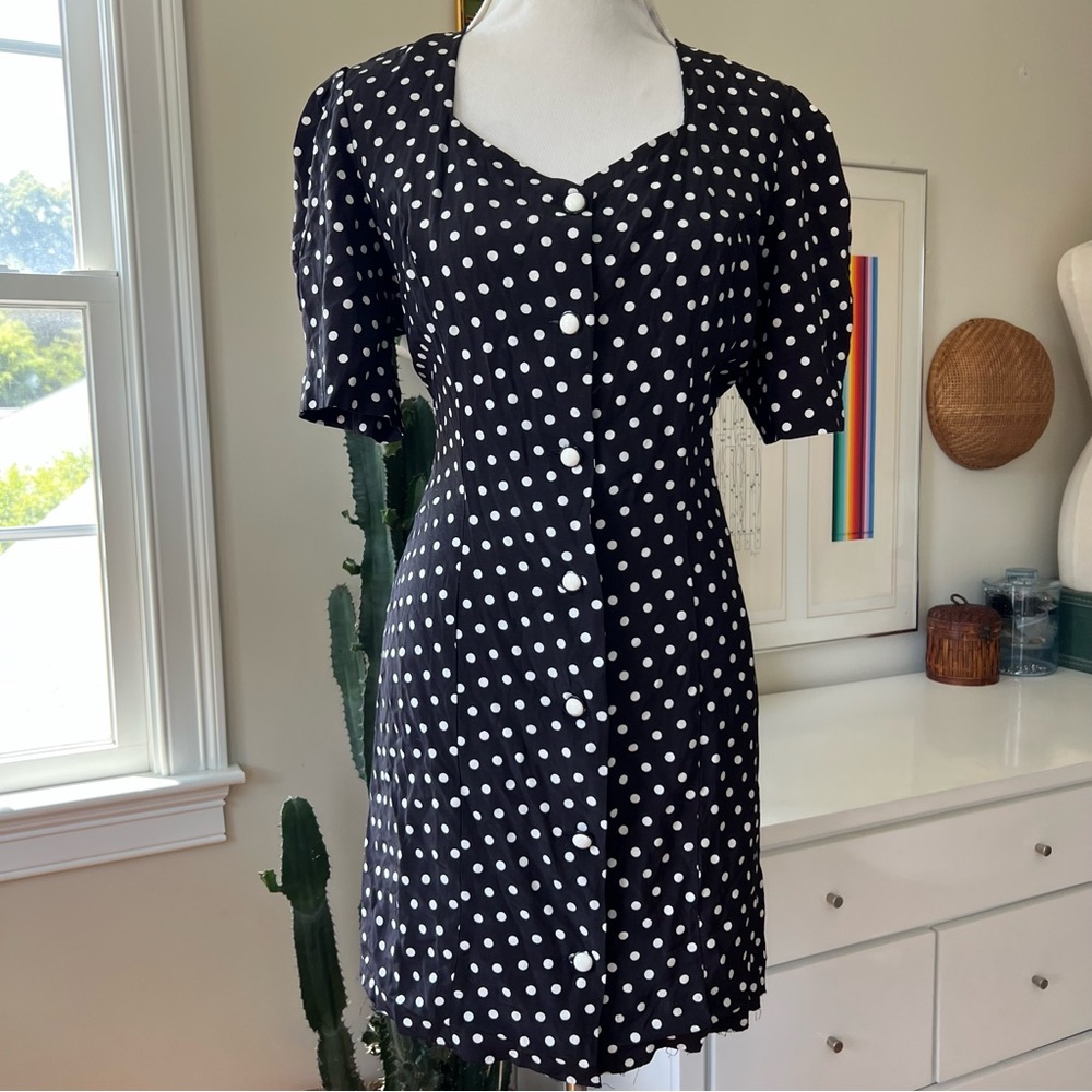 Vintage Young Edwardian Polka Dot Dress 80s does 40s